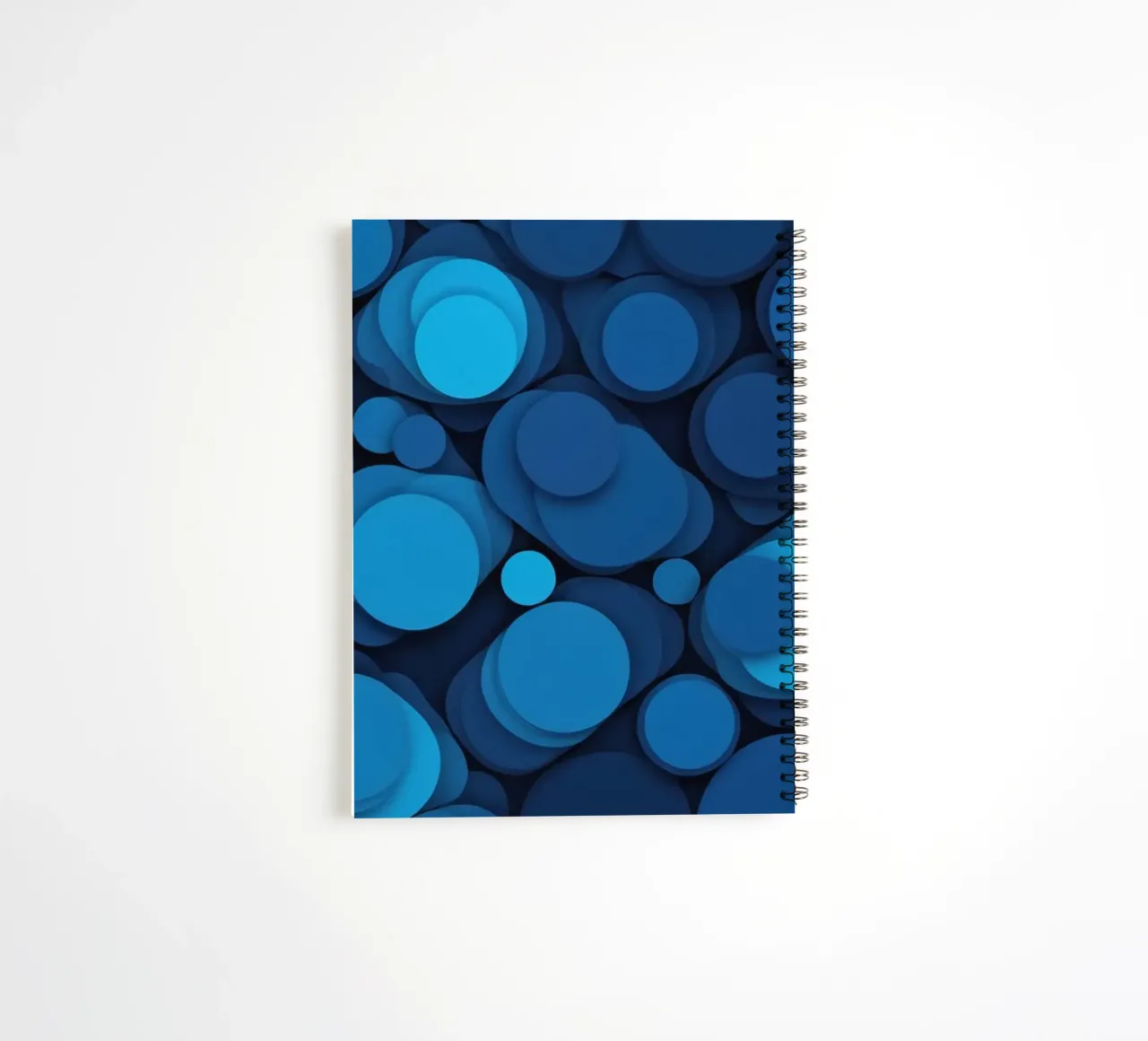 abstract design featuring layered blue circles spiral notebook by DesignDoodle
