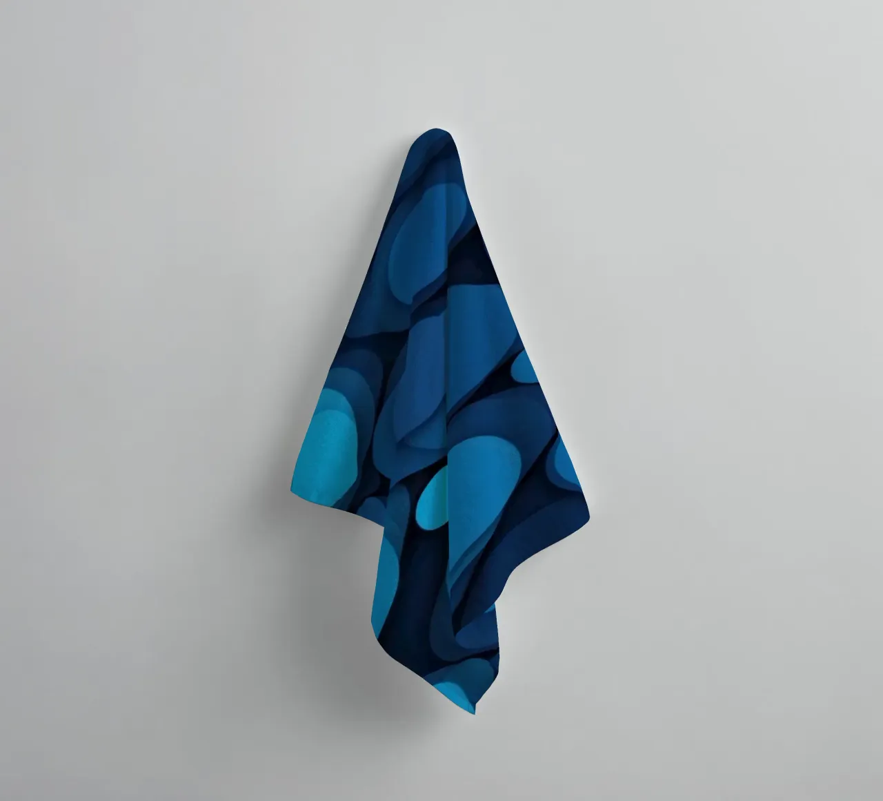 abstract design featuring layered blue circles towel by DesignDoodle