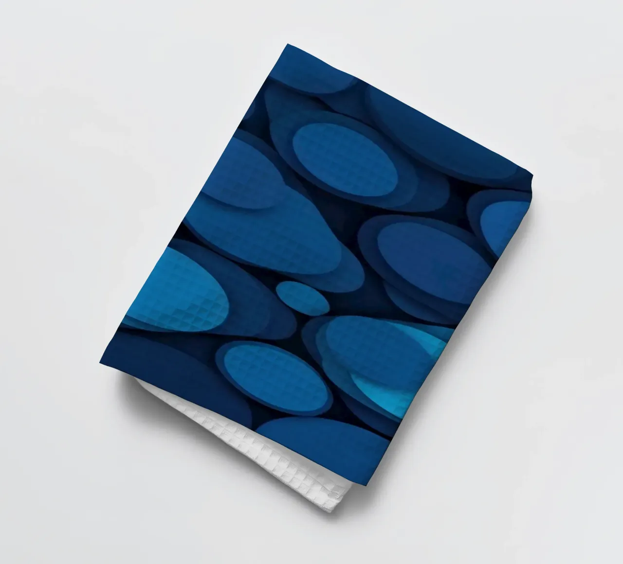 dessin abstrait représentant des cercles bleus superposés torchon de DesignDoodle