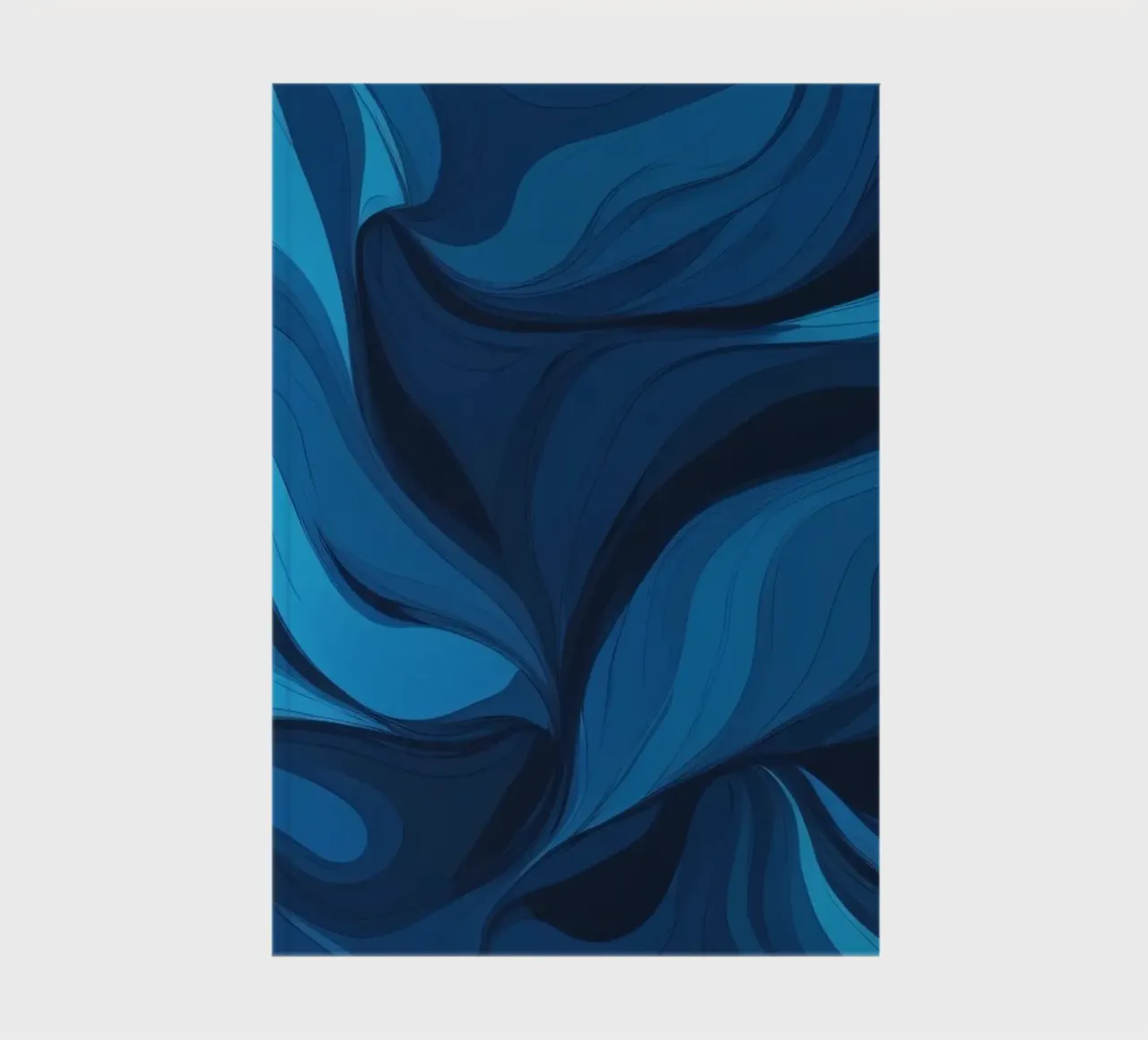Papier peint abstrait et audacieux représentant des vagues bleues fluides carnet de notes de DesignDoodle