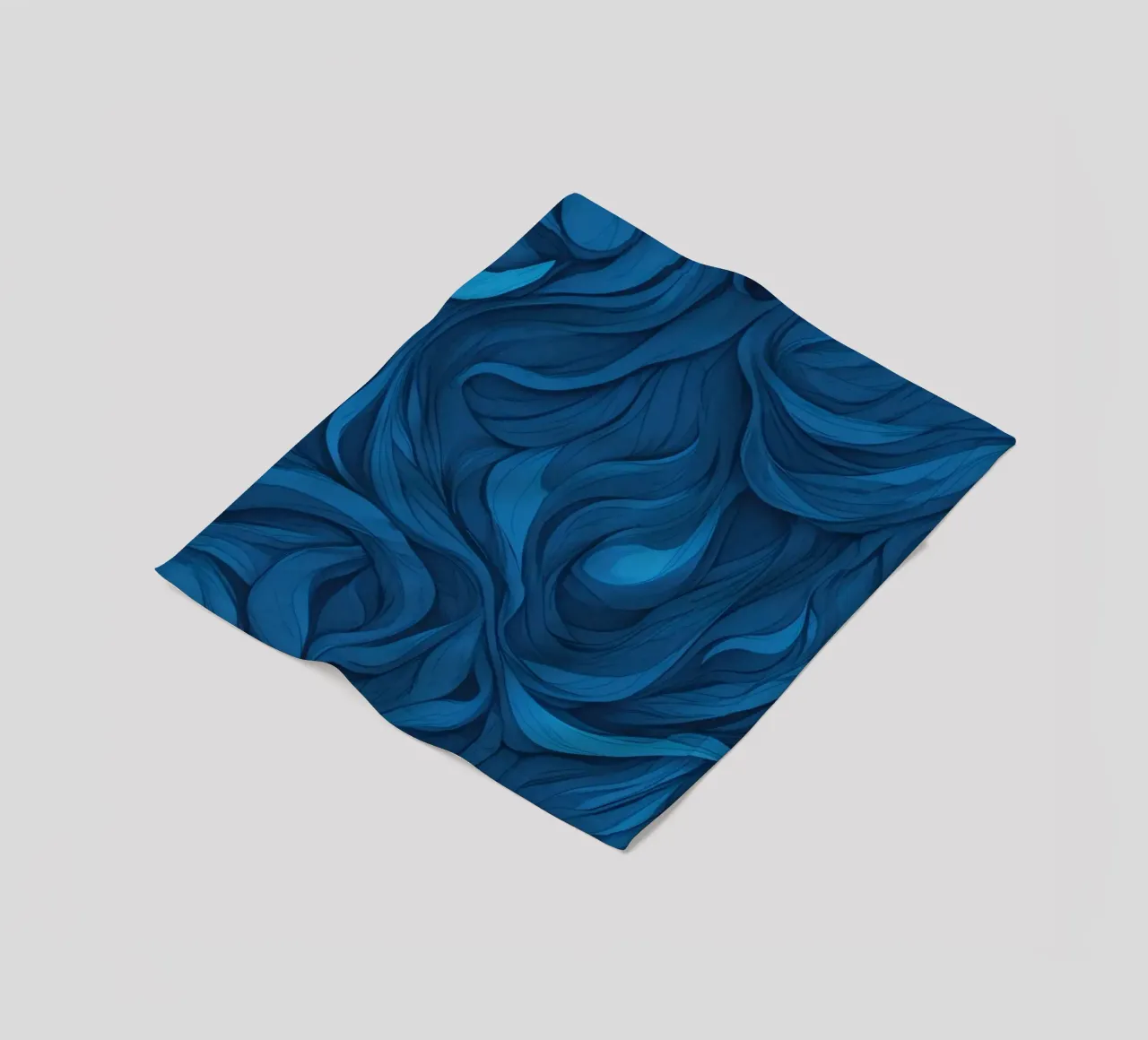 Intricate waves of blue in an abstract background design fleece blanket by DesignDoodle