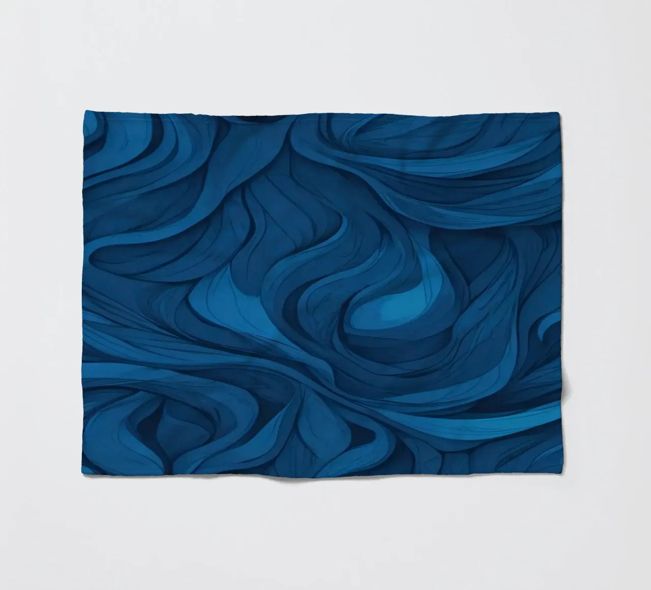 Intricate waves of blue in an abstract background design fleece blanket by DesignDoodle