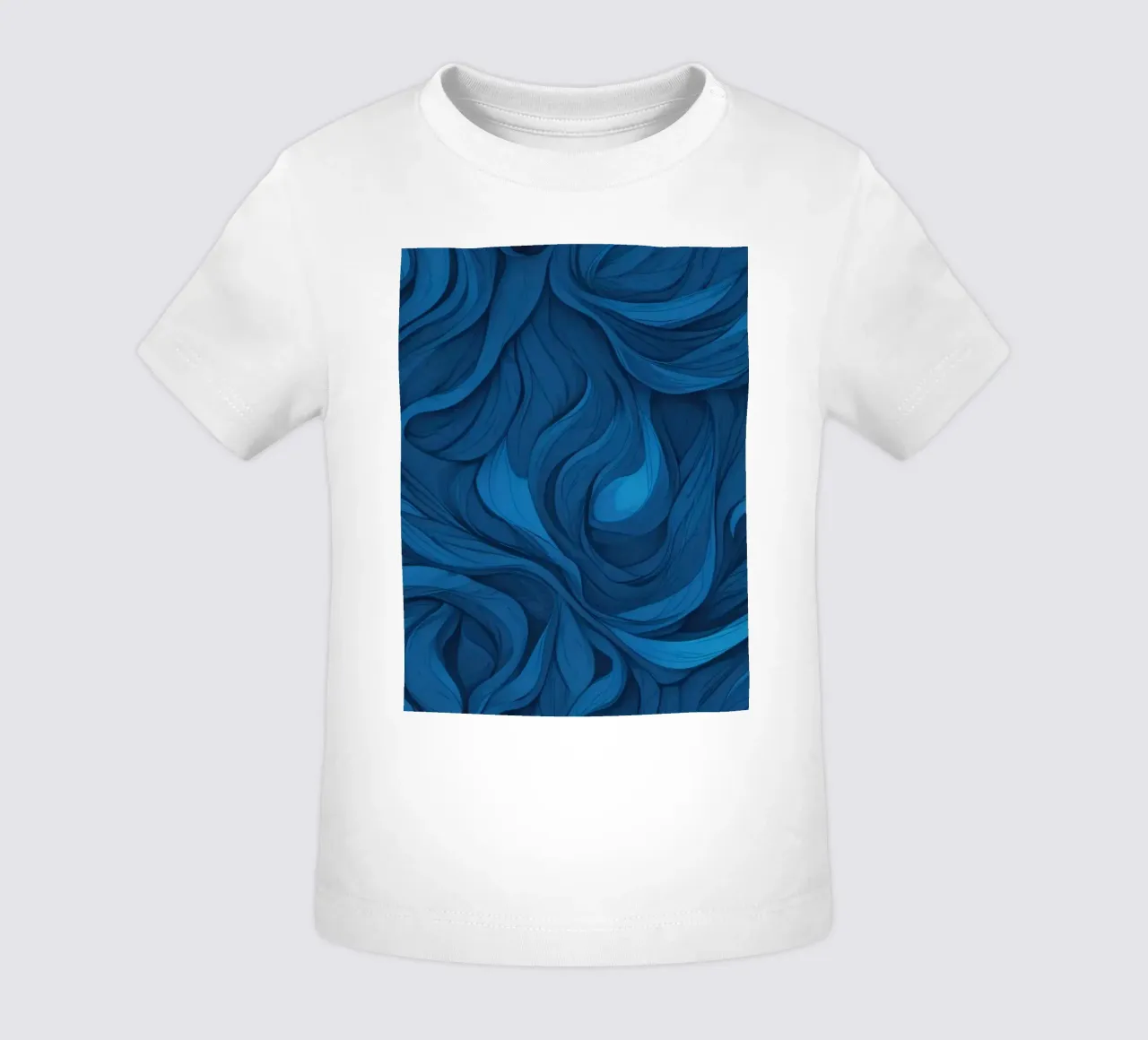 Intricate waves of blue in an abstract background design baby t-shirt by DesignDoodle