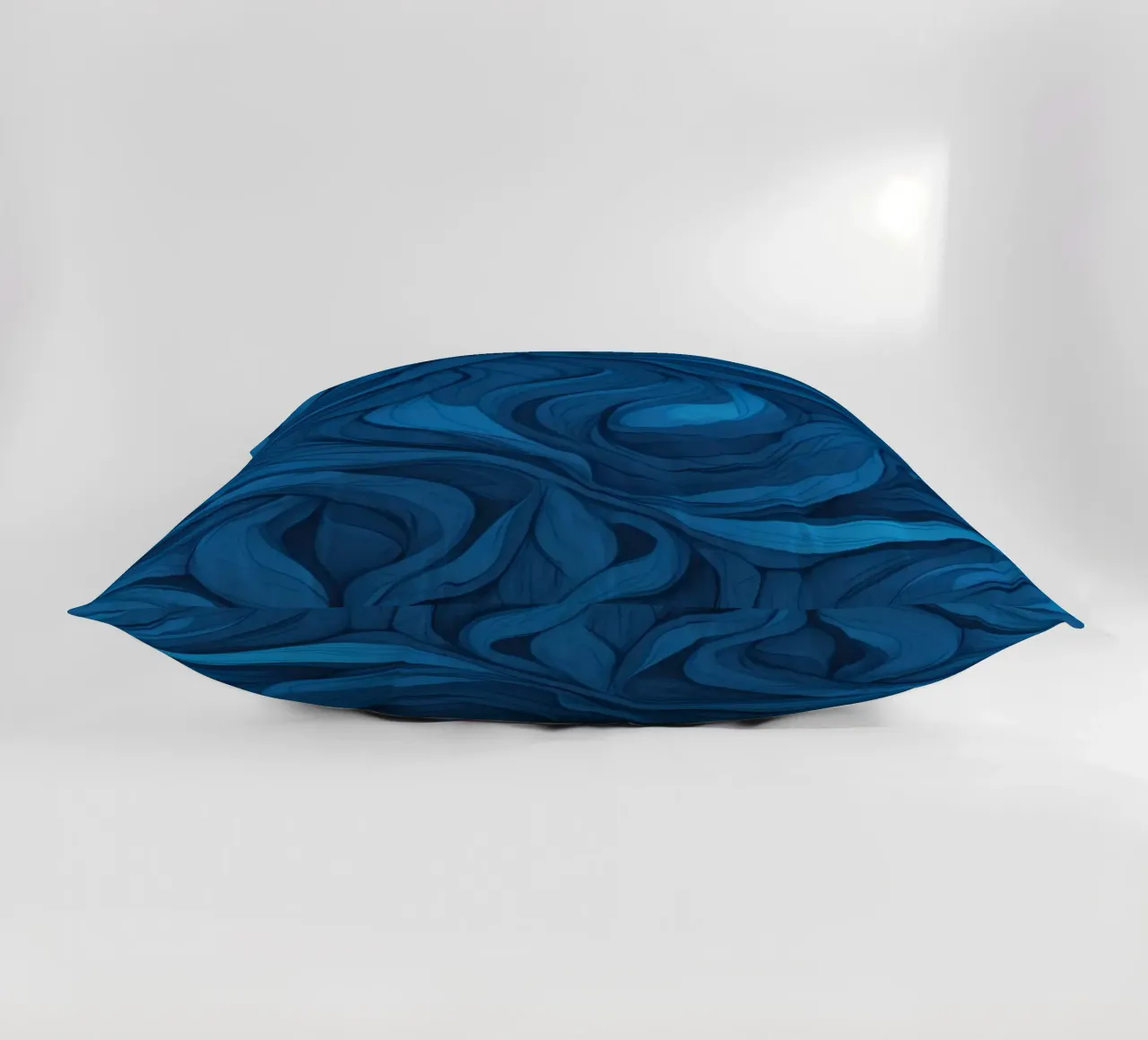 Intricate waves of blue in an abstract background design decorative cushion by DesignDoodle