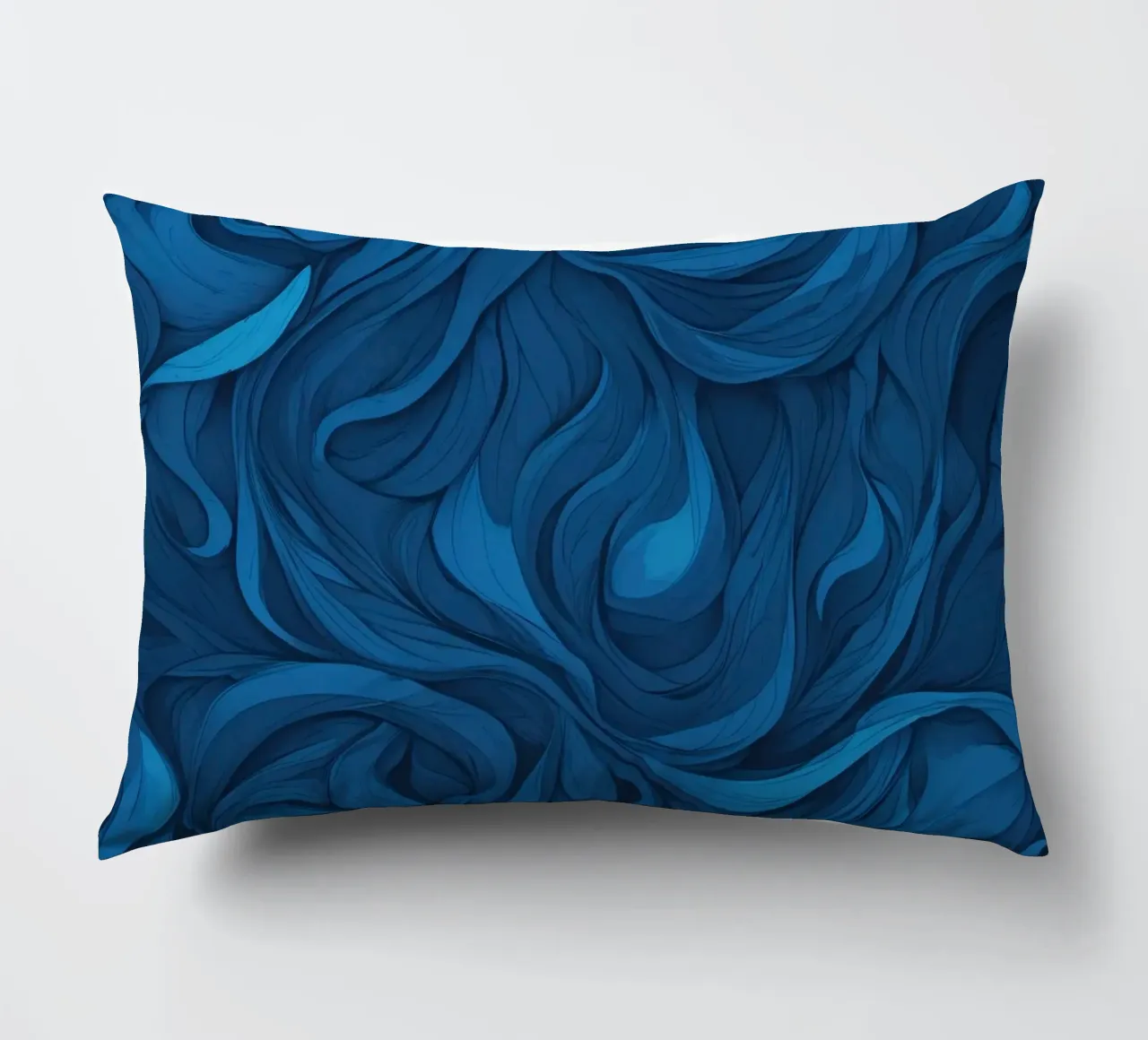 Intricate waves of blue in an abstract background design decorative cushion by DesignDoodle