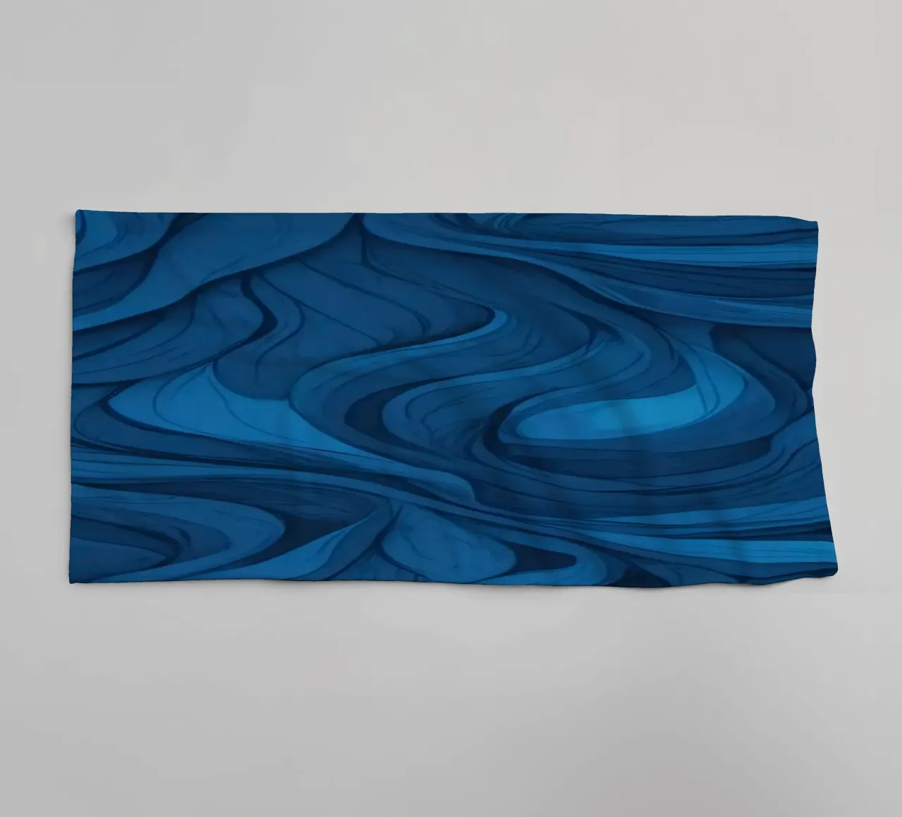 Intricate waves of blue in an abstract background design towel by DesignDoodle