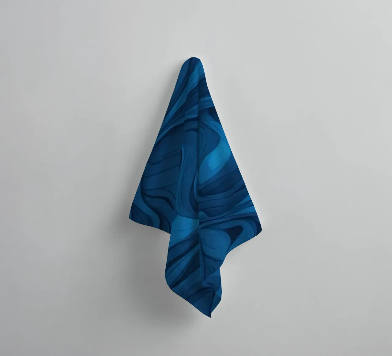 Intricate waves of blue in an abstract background design towel by DesignDoodle