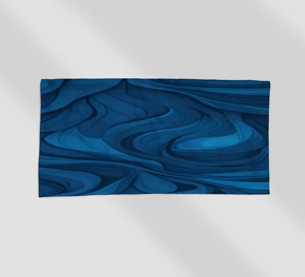 Intricate waves of blue in an abstract background design beach towel by DesignDoodle