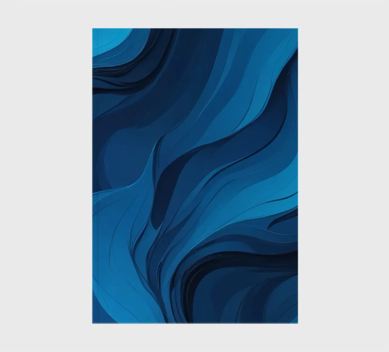 Dynamic blue waves create an abstract background flowing notebook by DesignDoodle