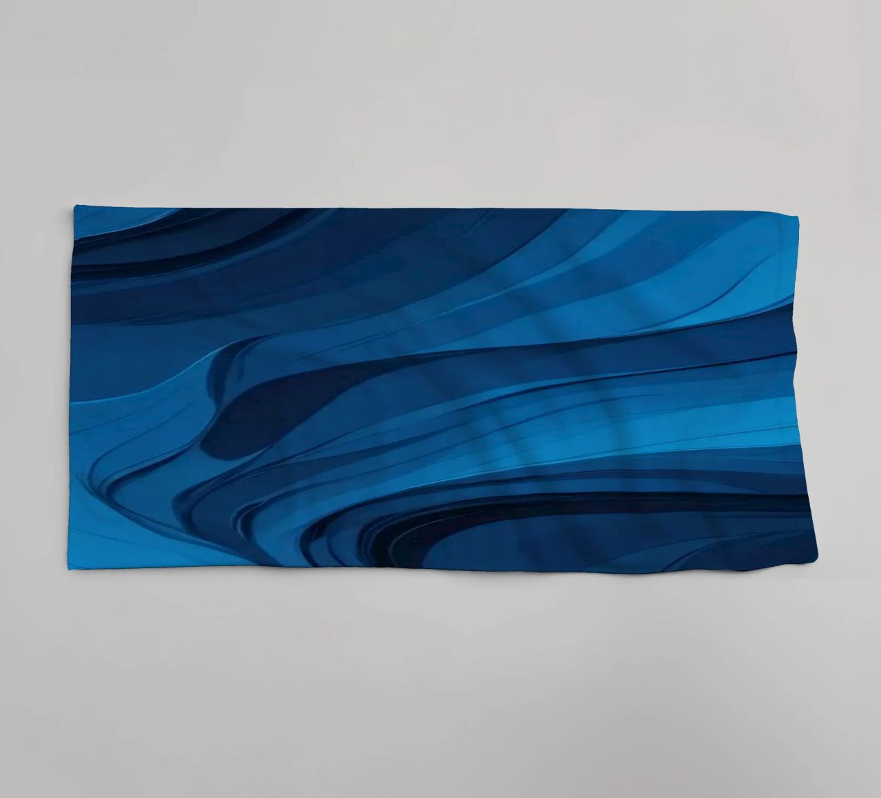 Dynamic blue waves create an abstract background flowing towel by DesignDoodle