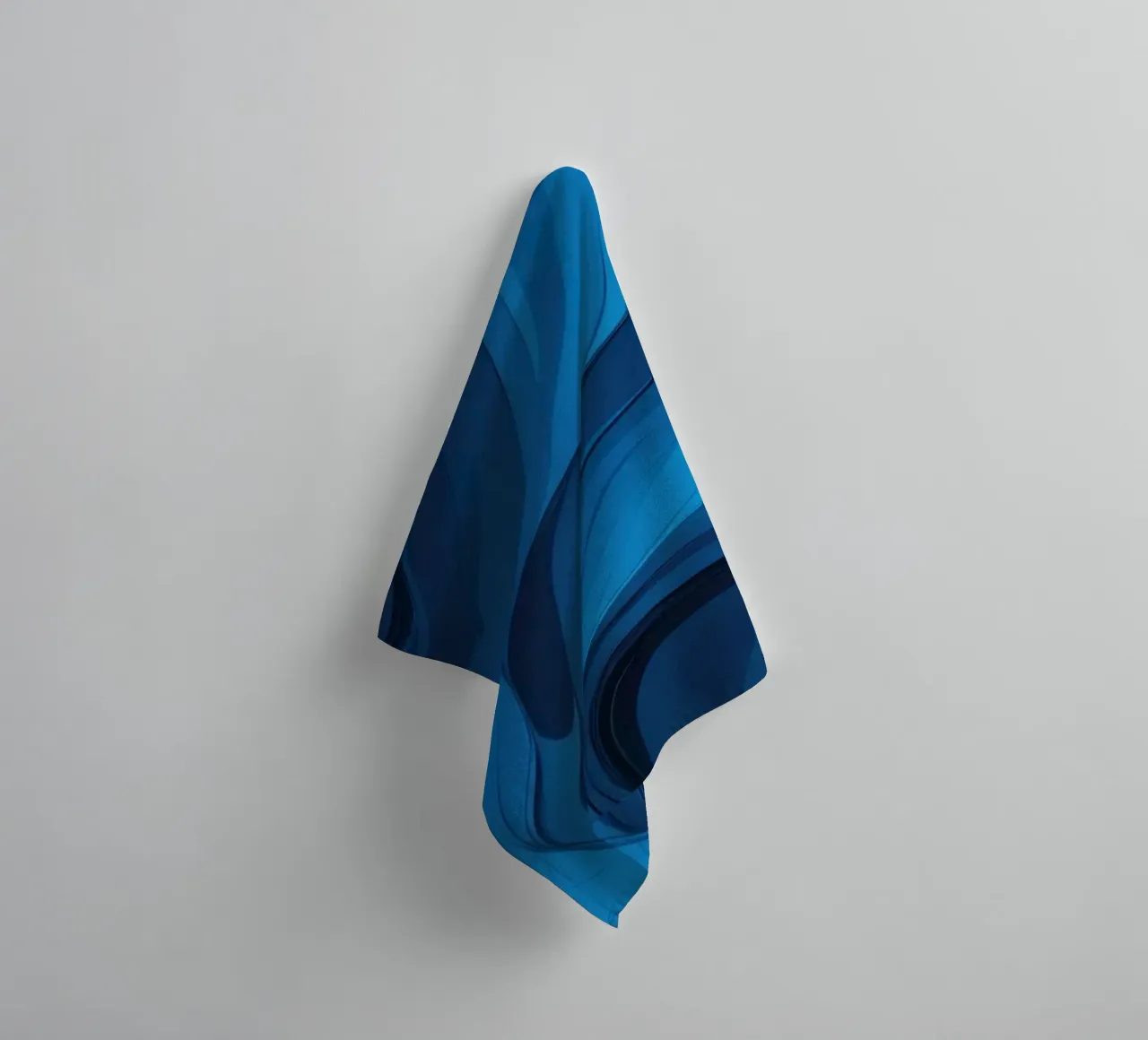 Dynamic blue waves create an abstract background flowing towel by DesignDoodle
