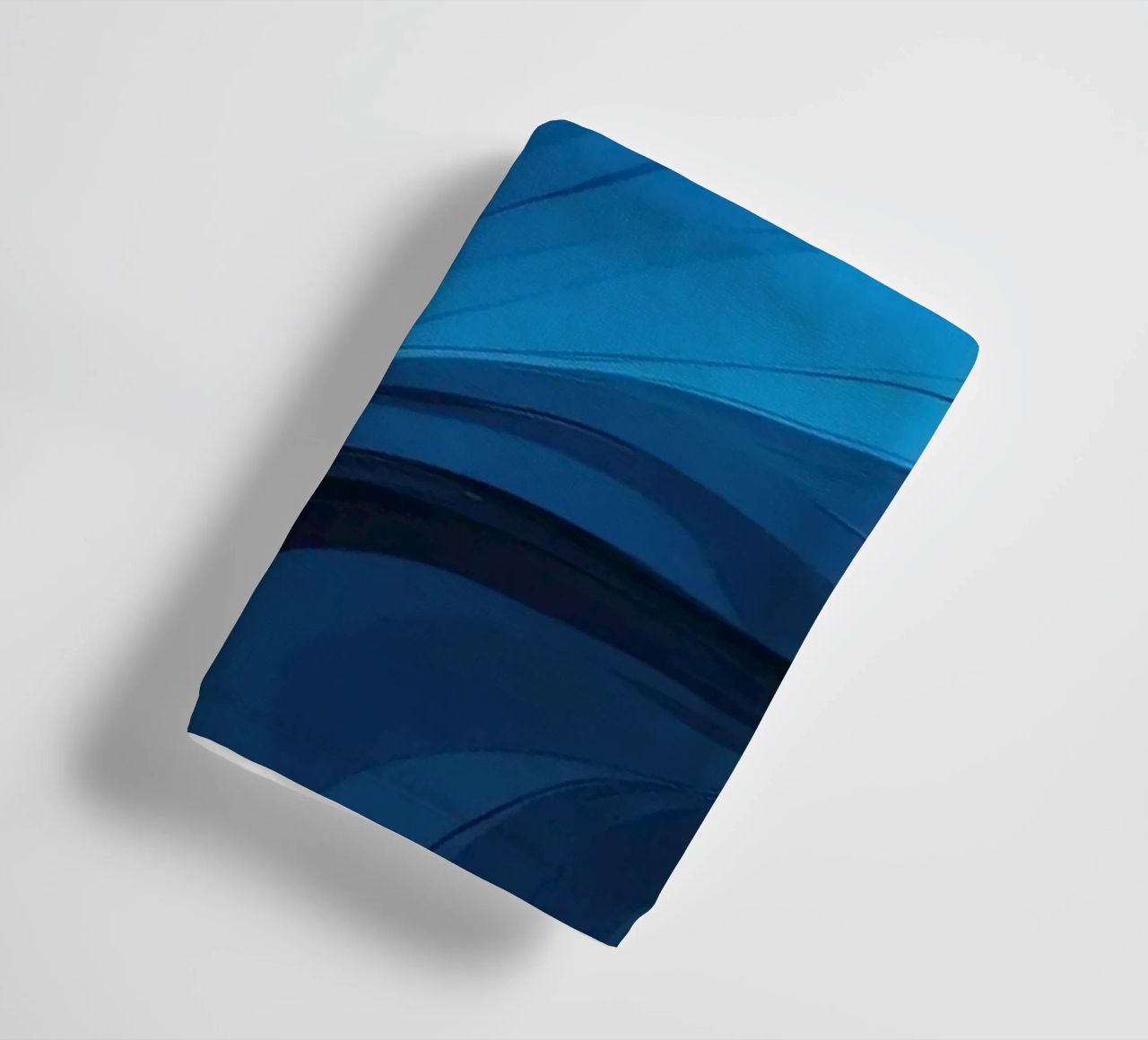 Dynamic blue waves create an abstract background flowing towel by DesignDoodle