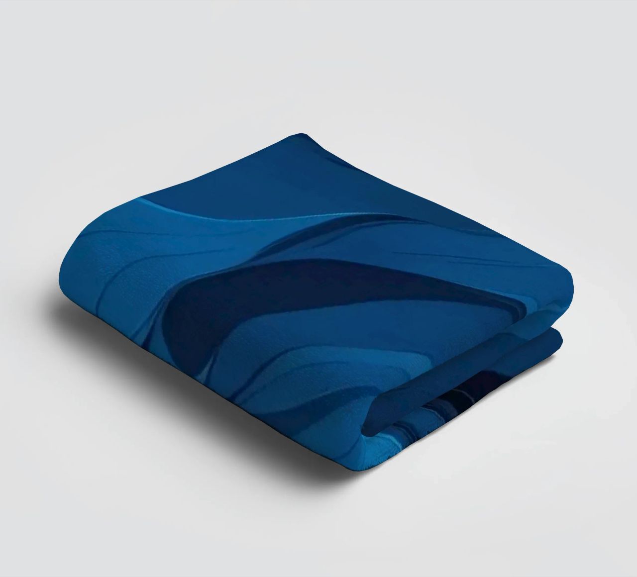 Dynamic blue waves create an abstract background flowing towel by DesignDoodle