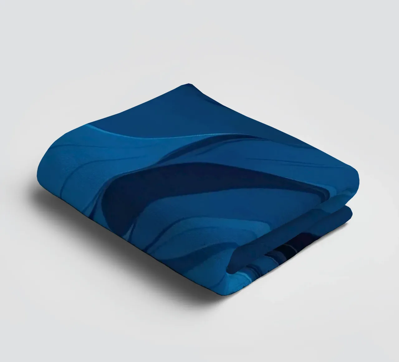 Dynamic blue waves create an abstract background flowing towel by DesignDoodle