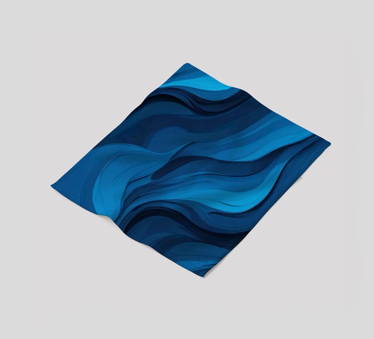 Dynamic blue waves create an abstract background flowing fleece blanket by DesignDoodle