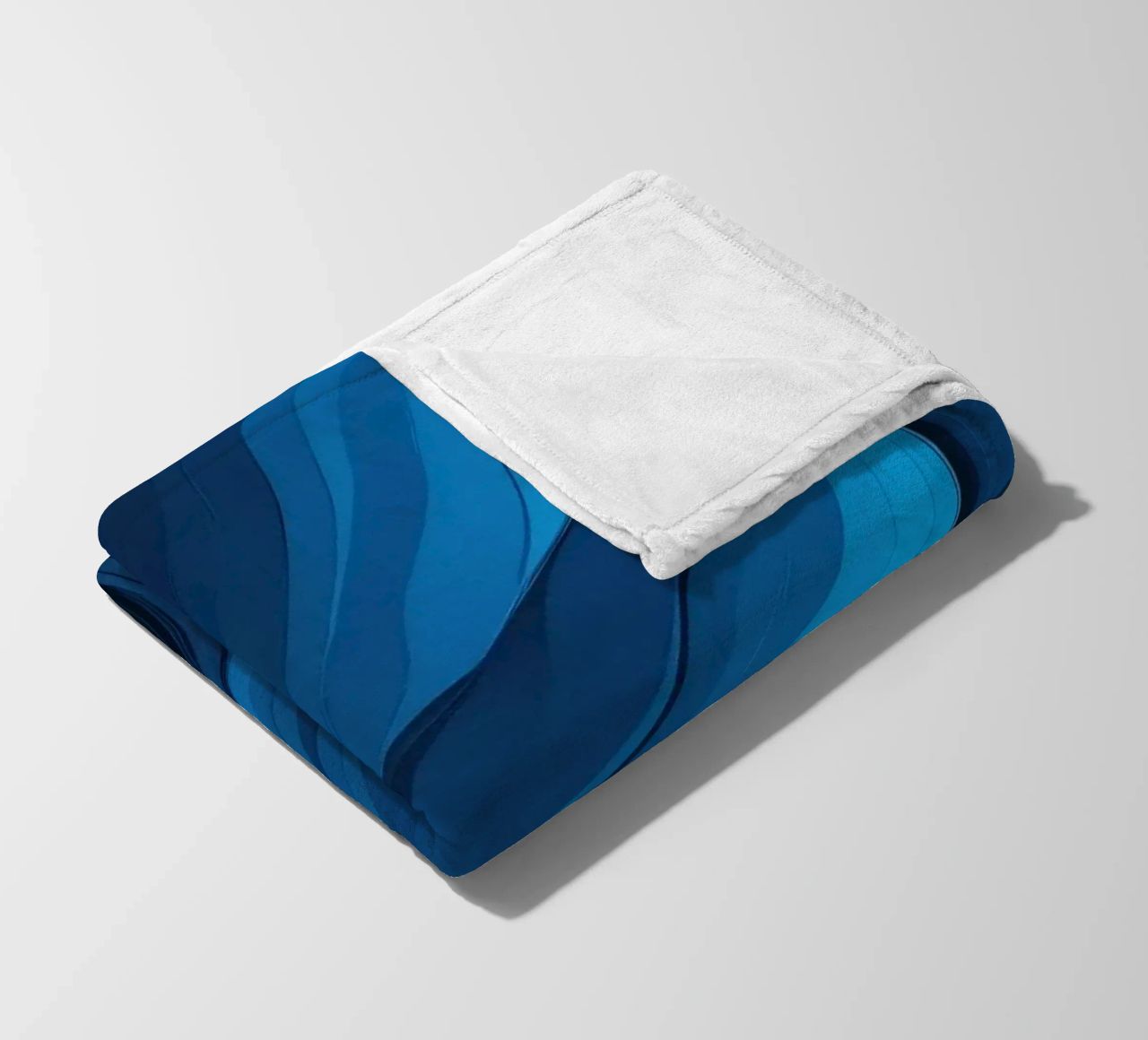 Dynamic blue waves create an abstract background flowing fleece blanket by DesignDoodle