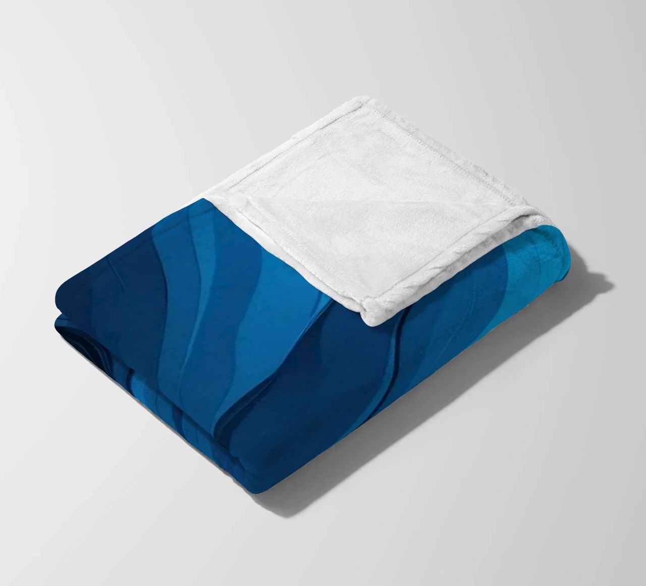 Dynamic blue waves create an abstract background flowing fleece blanket by DesignDoodle