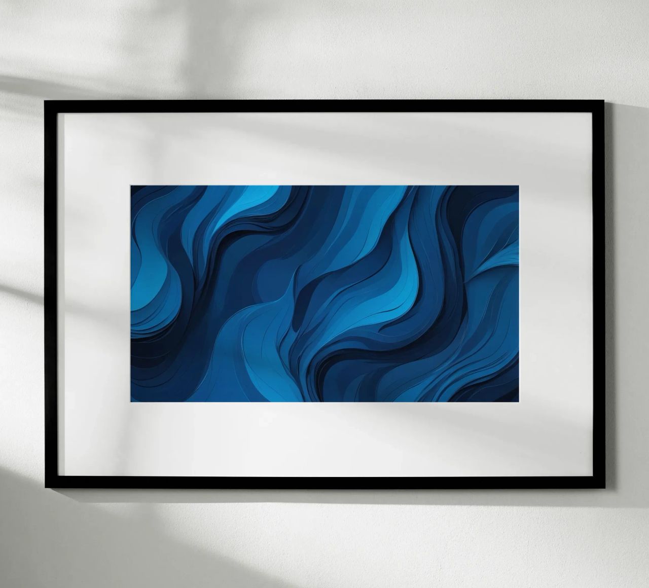 Dynamic blue waves create an abstract background flowing hahnemühle by DesignDoodle