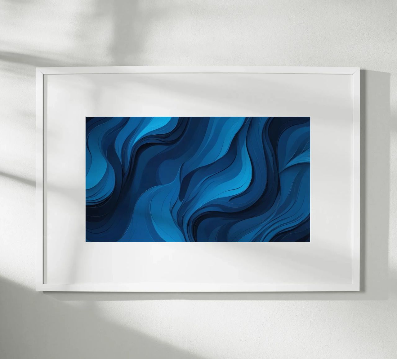 Dynamic blue waves create an abstract background flowing hahnemühle by DesignDoodle