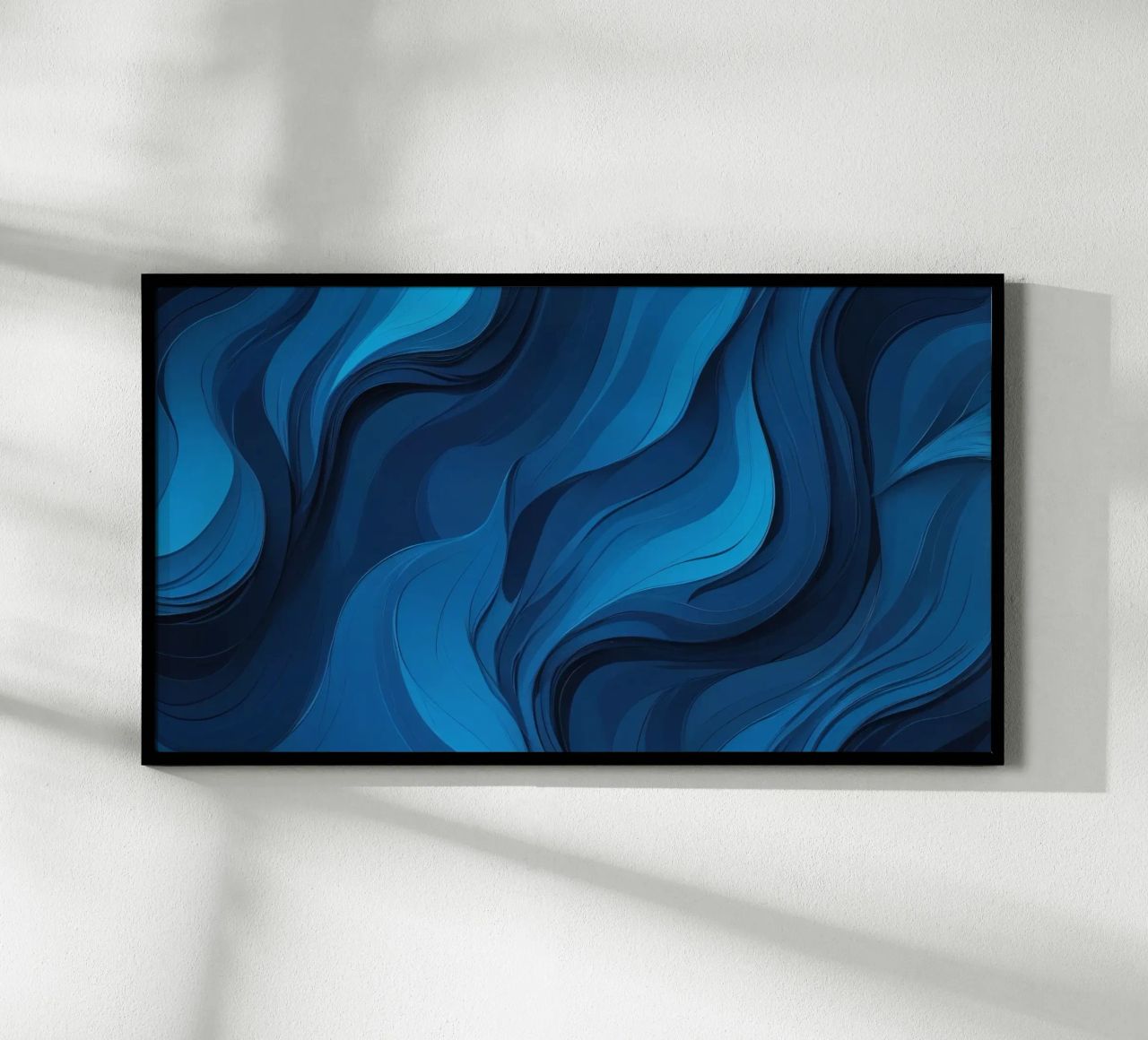 Dynamic blue waves create an abstract background flowing hahnemühle by DesignDoodle