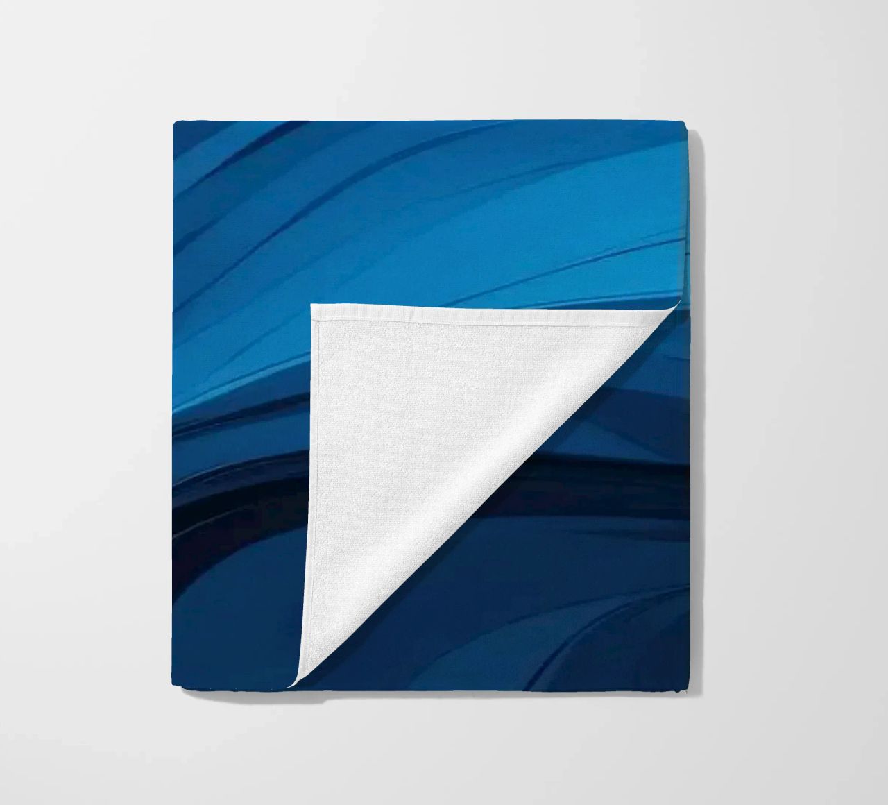 Dynamic blue waves create an abstract background flowing beach towel by DesignDoodle