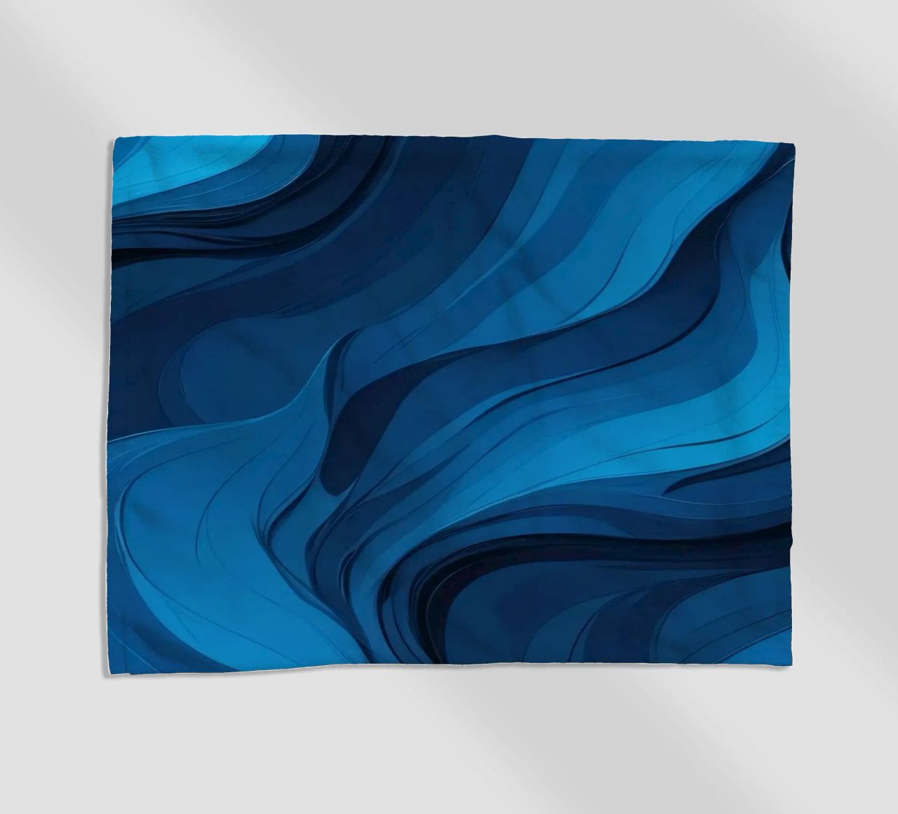 Dynamic blue waves create an abstract background flowing beach towel by DesignDoodle
