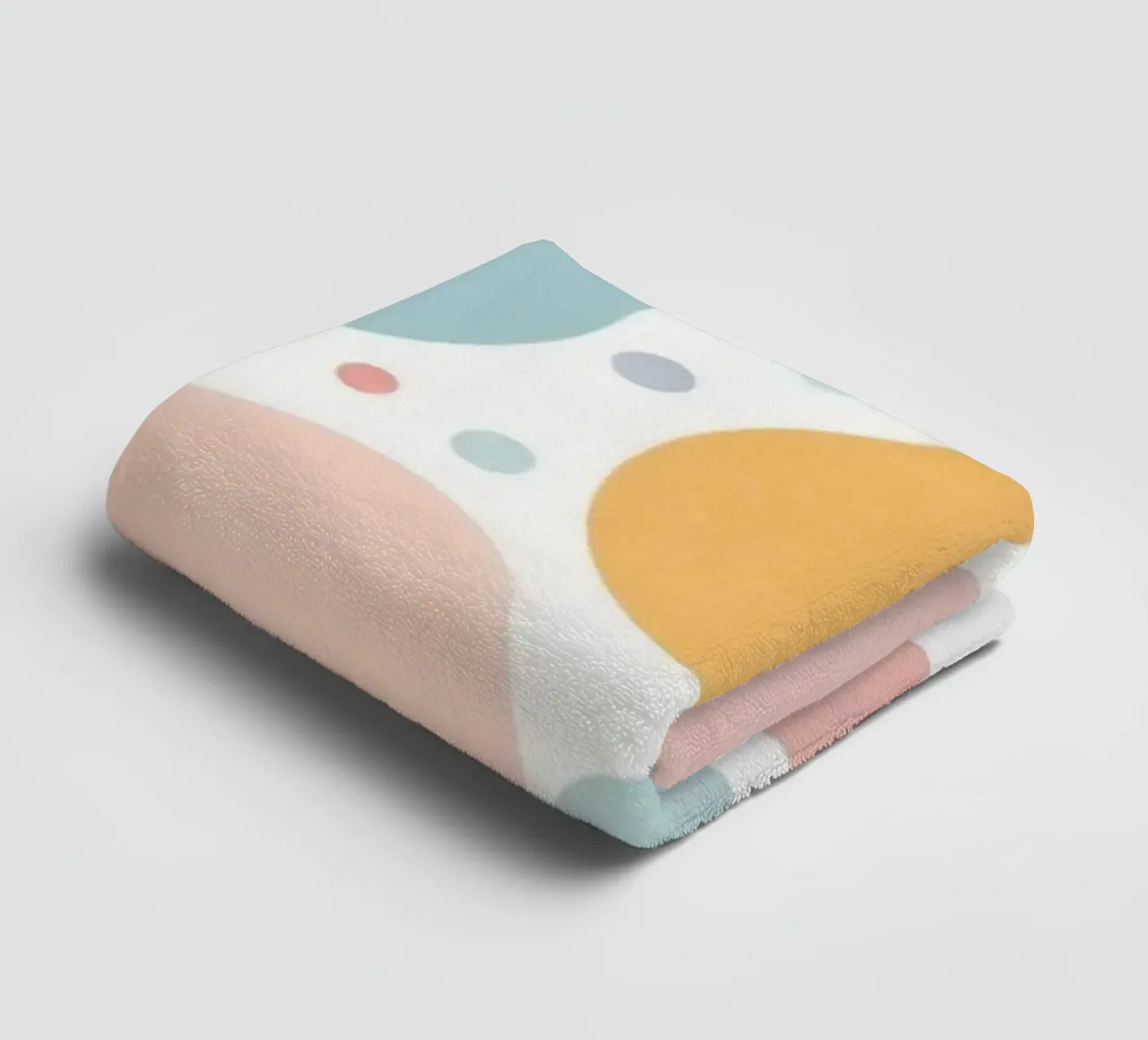 abstract design with pastel colored circles and dots towel by DesignDoodle