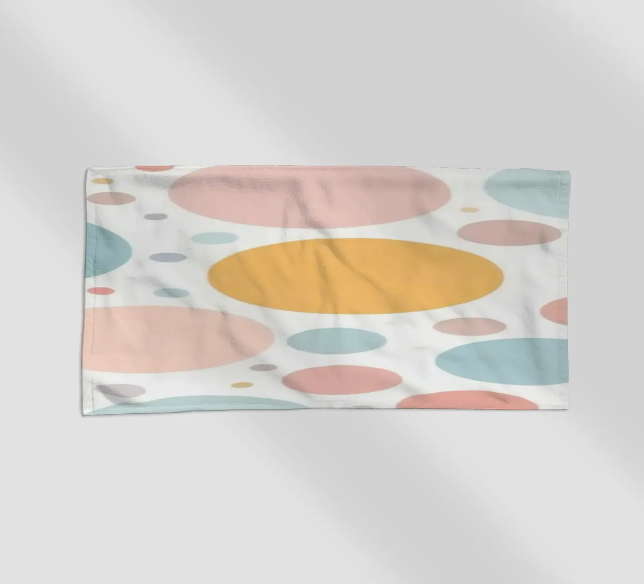 abstract design with pastel colored circles and dots beach towel by DesignDoodle