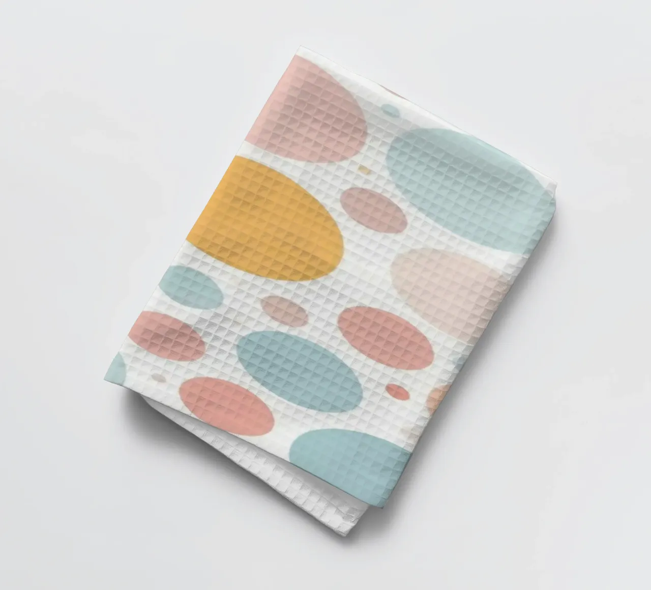 Motif abstrait avec des cercles et des points de couleur pastel torchon de DesignDoodle