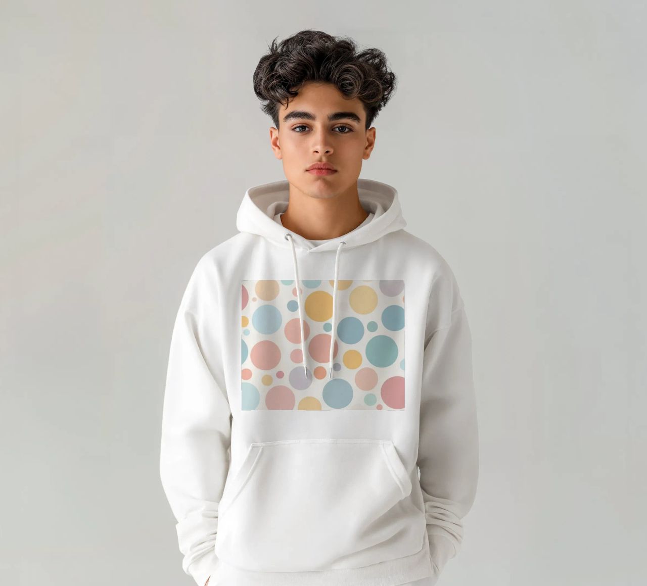 circles create a soothing  pastel background felpa con cappuccio da DesignDoodle