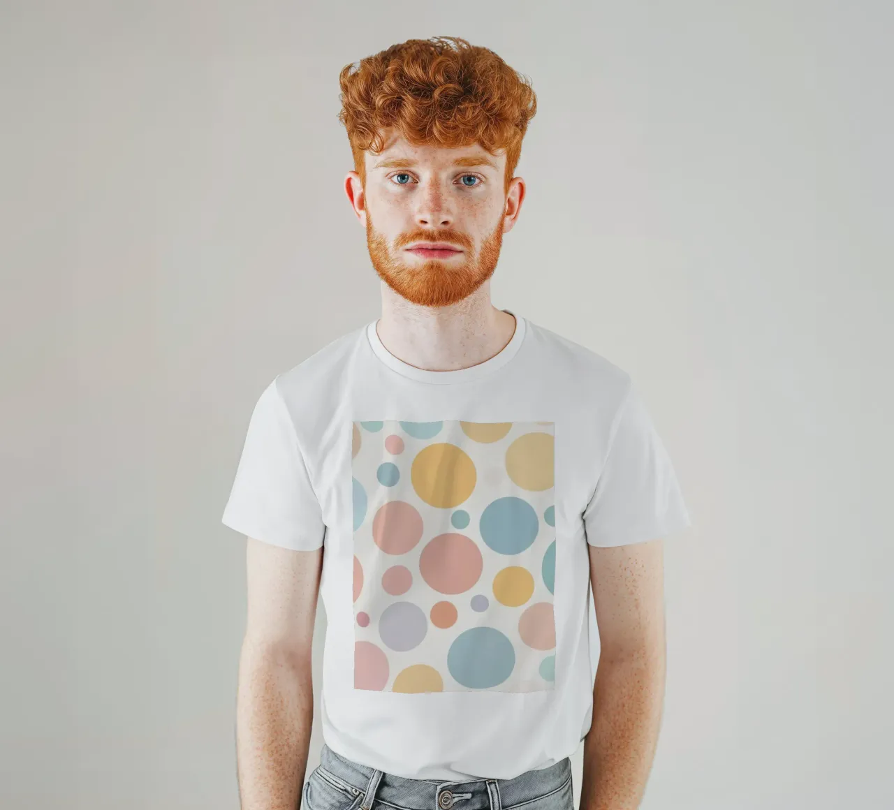 circles create a soothing  pastel background t-shirt da DesignDoodle