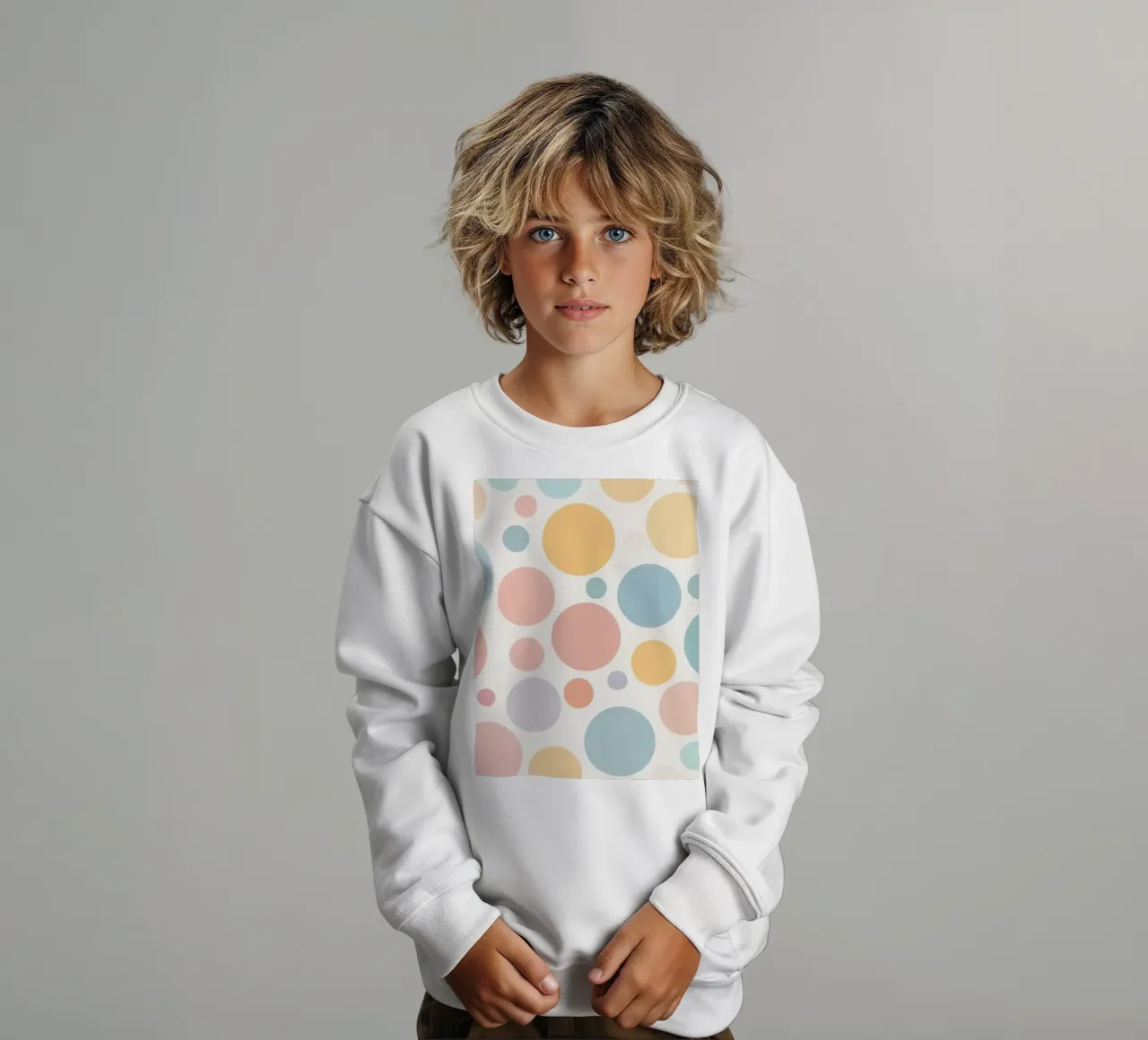 circles create a soothing  pastel background felpa bambino da DesignDoodle