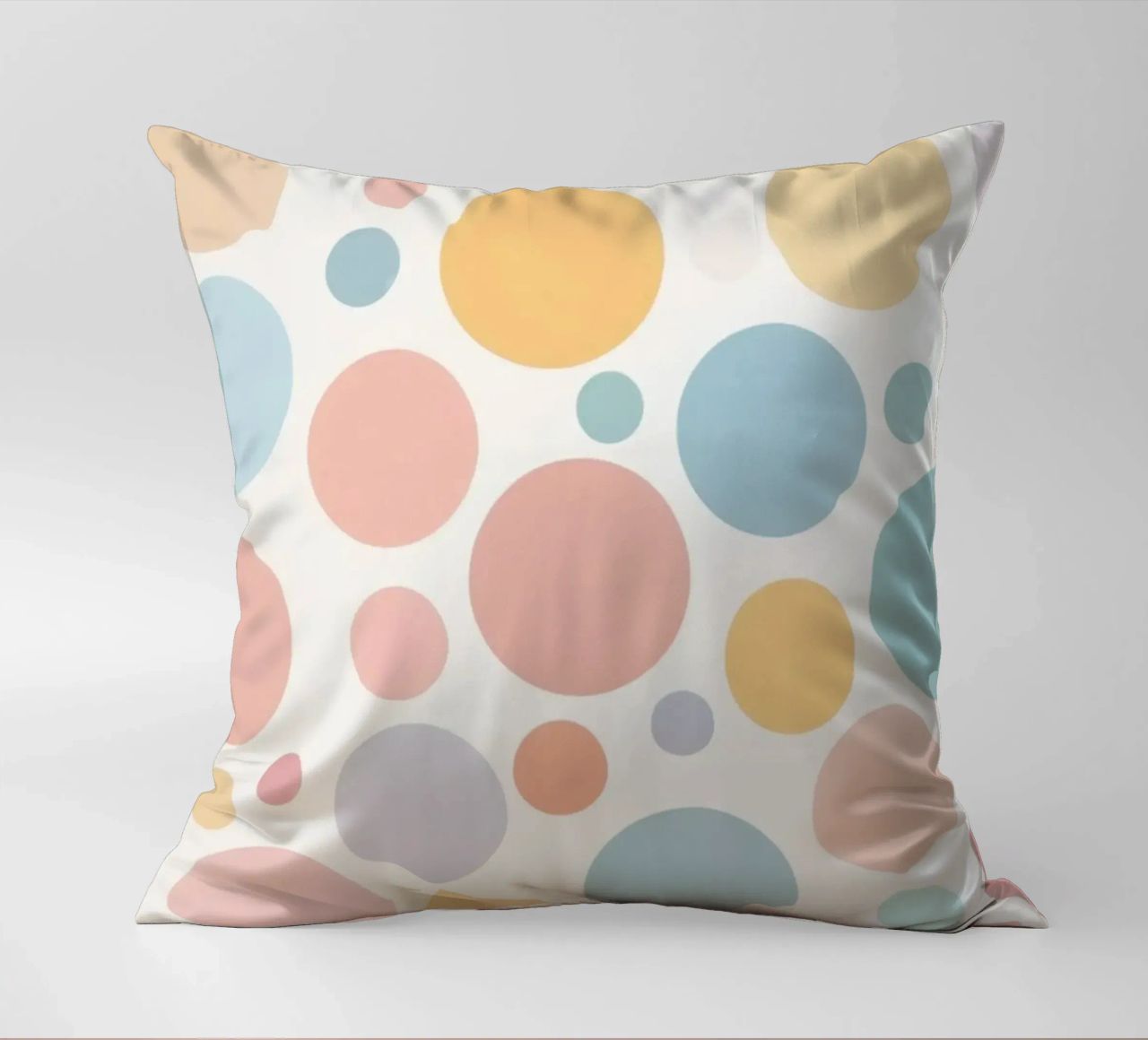 circles create a soothing  pastel background cuscino da DesignDoodle