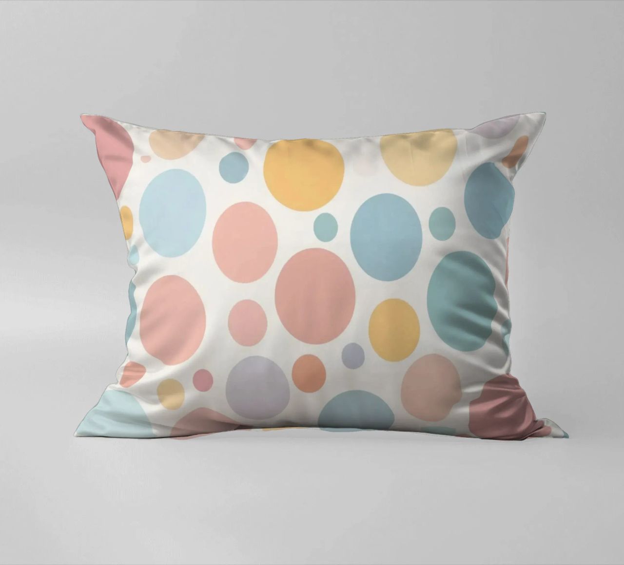 circles create a soothing  pastel background cuscino da DesignDoodle