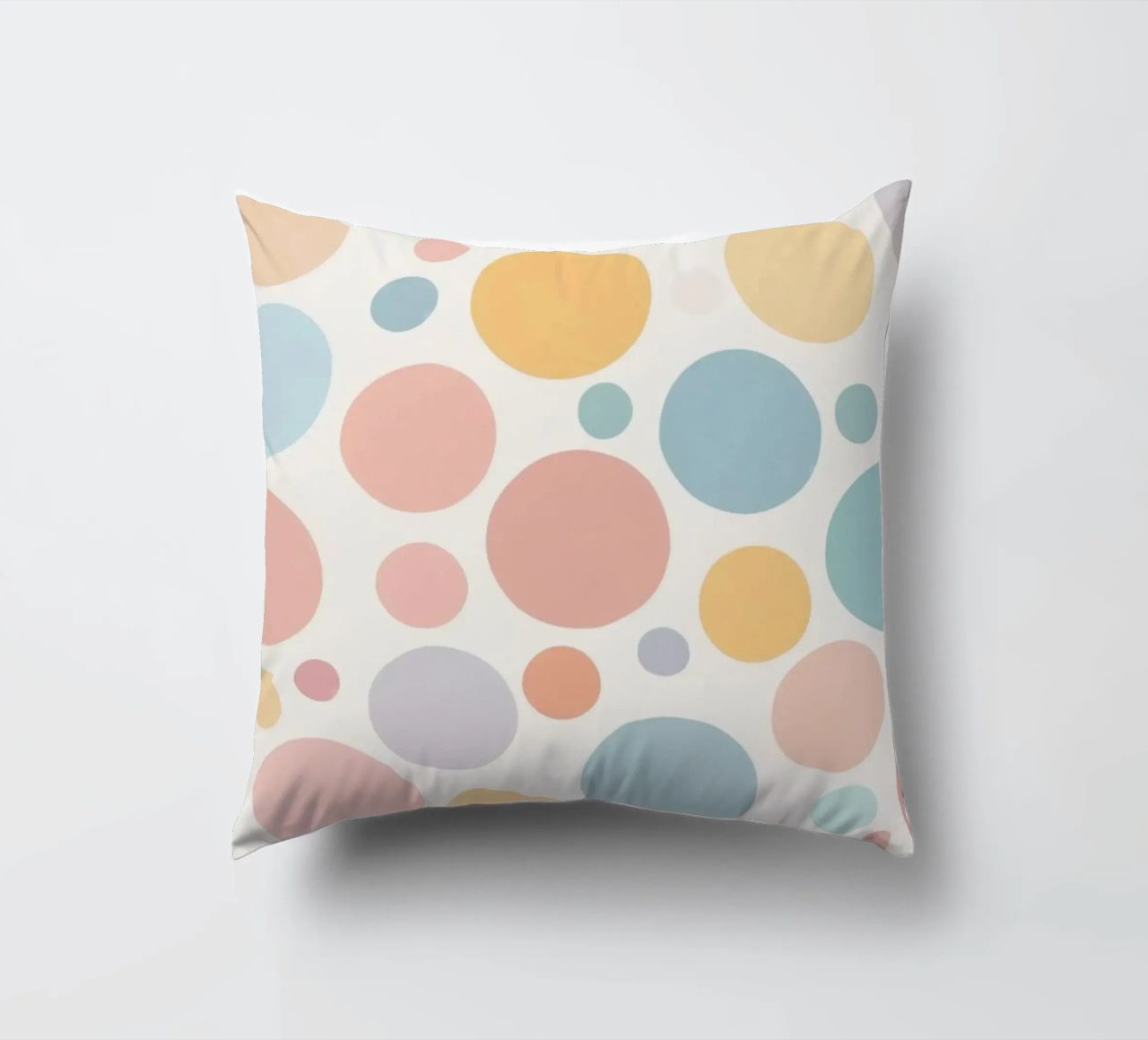 circles create a soothing  pastel background cuscino da DesignDoodle