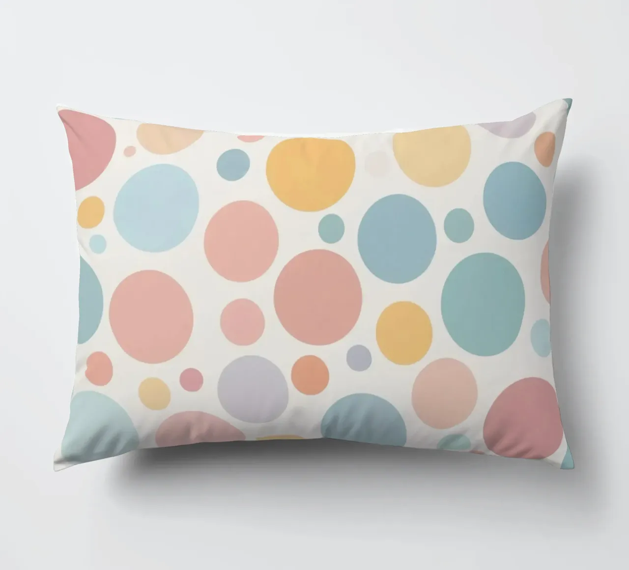 circles create a soothing  pastel background Kissen von DesignDoodle