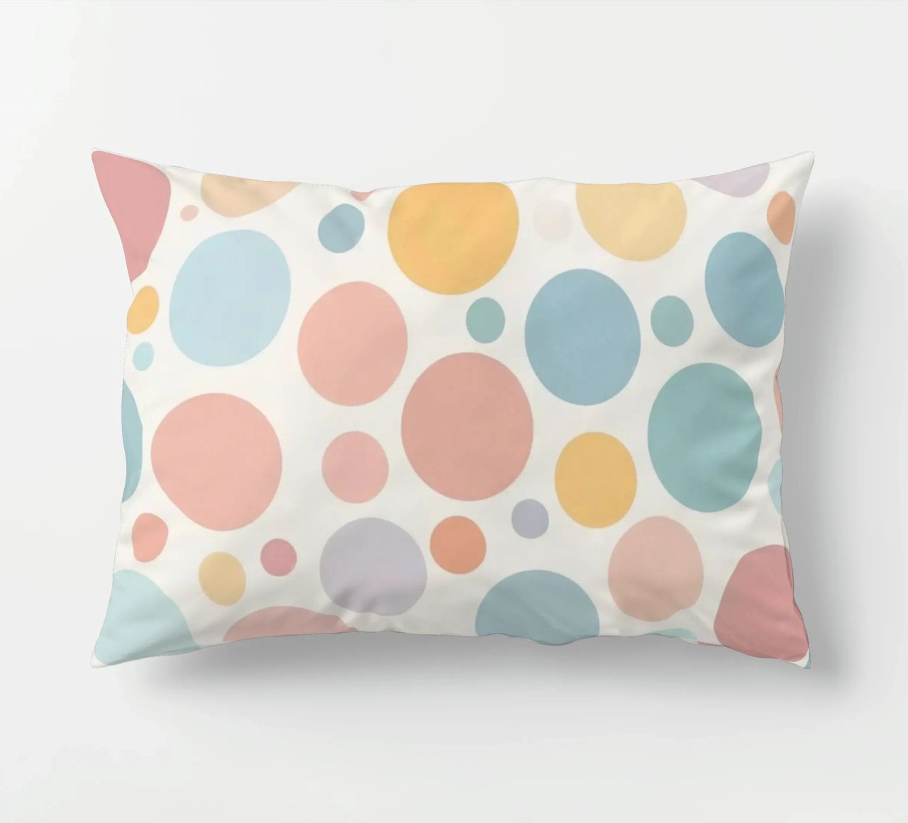 circles create a soothing  pastel background cuscino da DesignDoodle