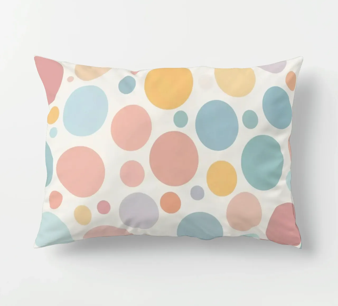 circles create a soothing pastel background cuscino da DesignDoodle