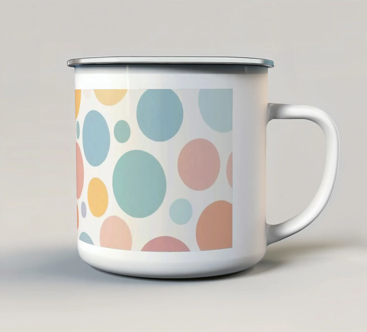 circles create a soothing  pastel background tazza in smalto da DesignDoodle