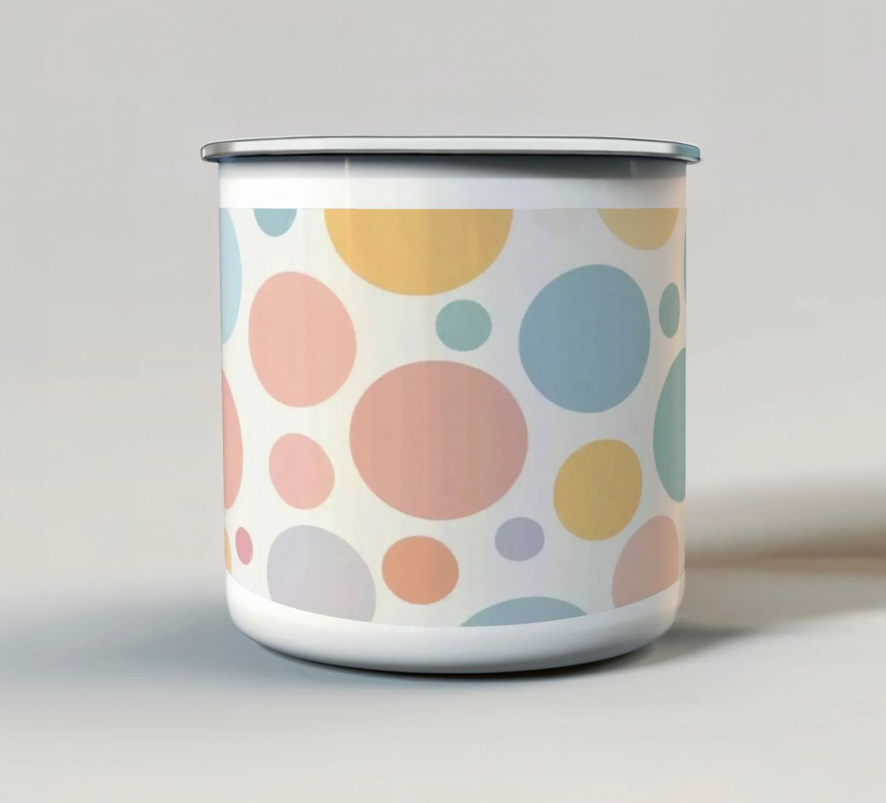 circles create a soothing  pastel background tazza in smalto da DesignDoodle