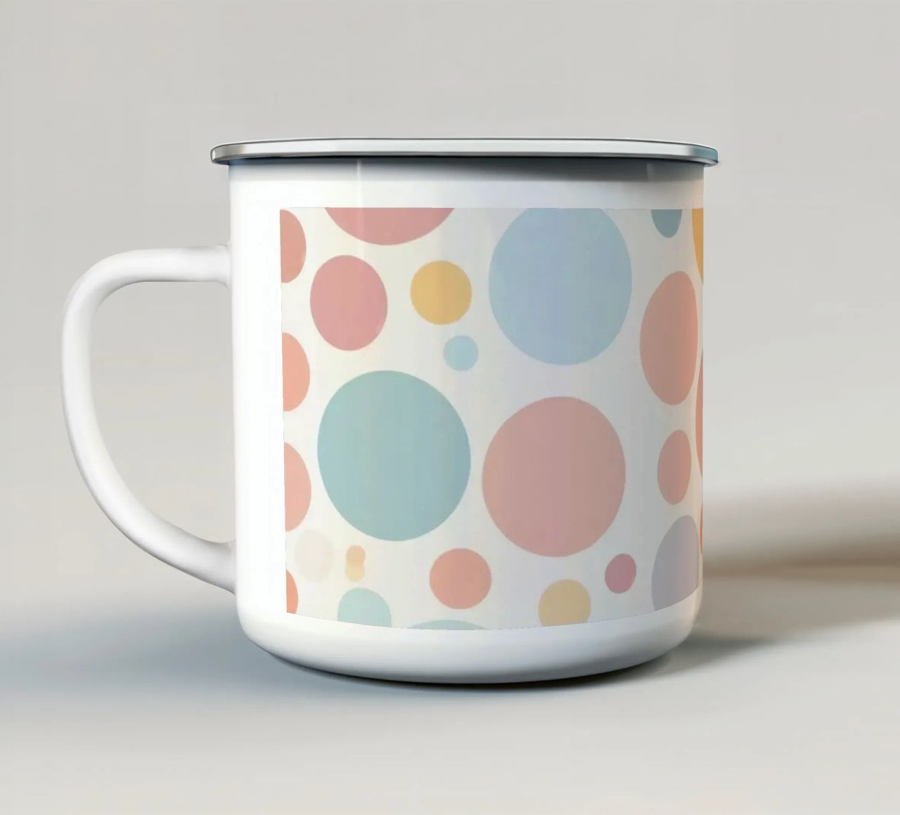 circles create a soothing  pastel background tazza in smalto da DesignDoodle