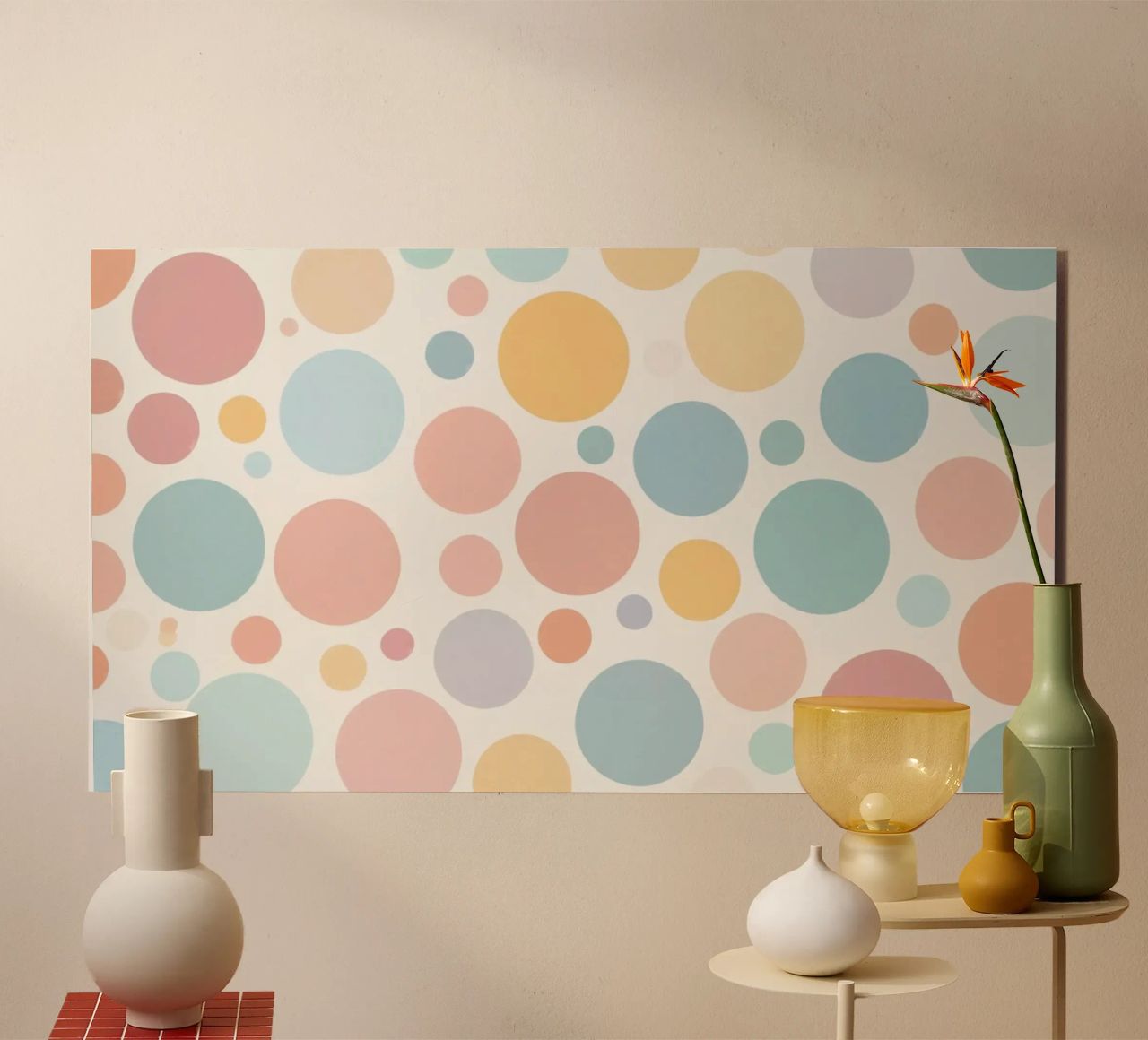 circles create a soothing  pastel background alluminio dibond da DesignDoodle