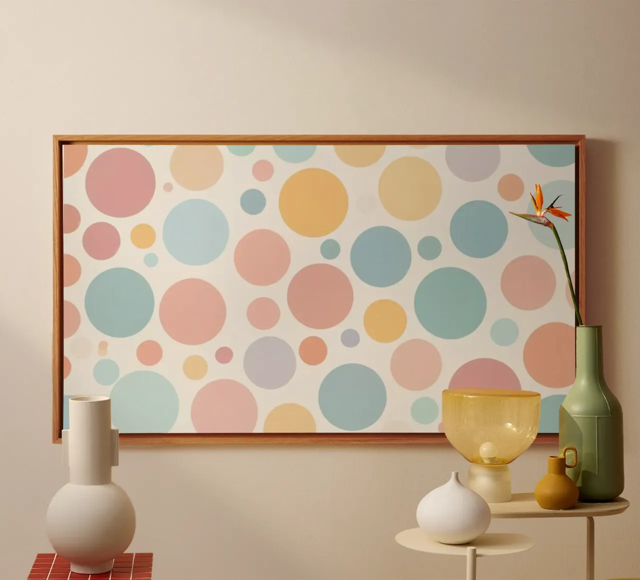 circles create a soothing  pastel background tela da DesignDoodle