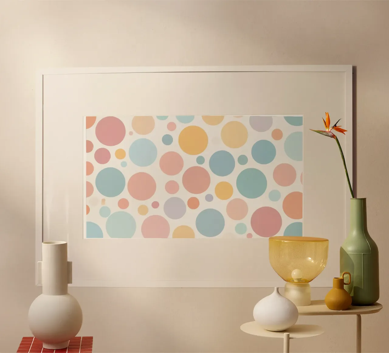 circles create a soothing  pastel background poster da DesignDoodle
