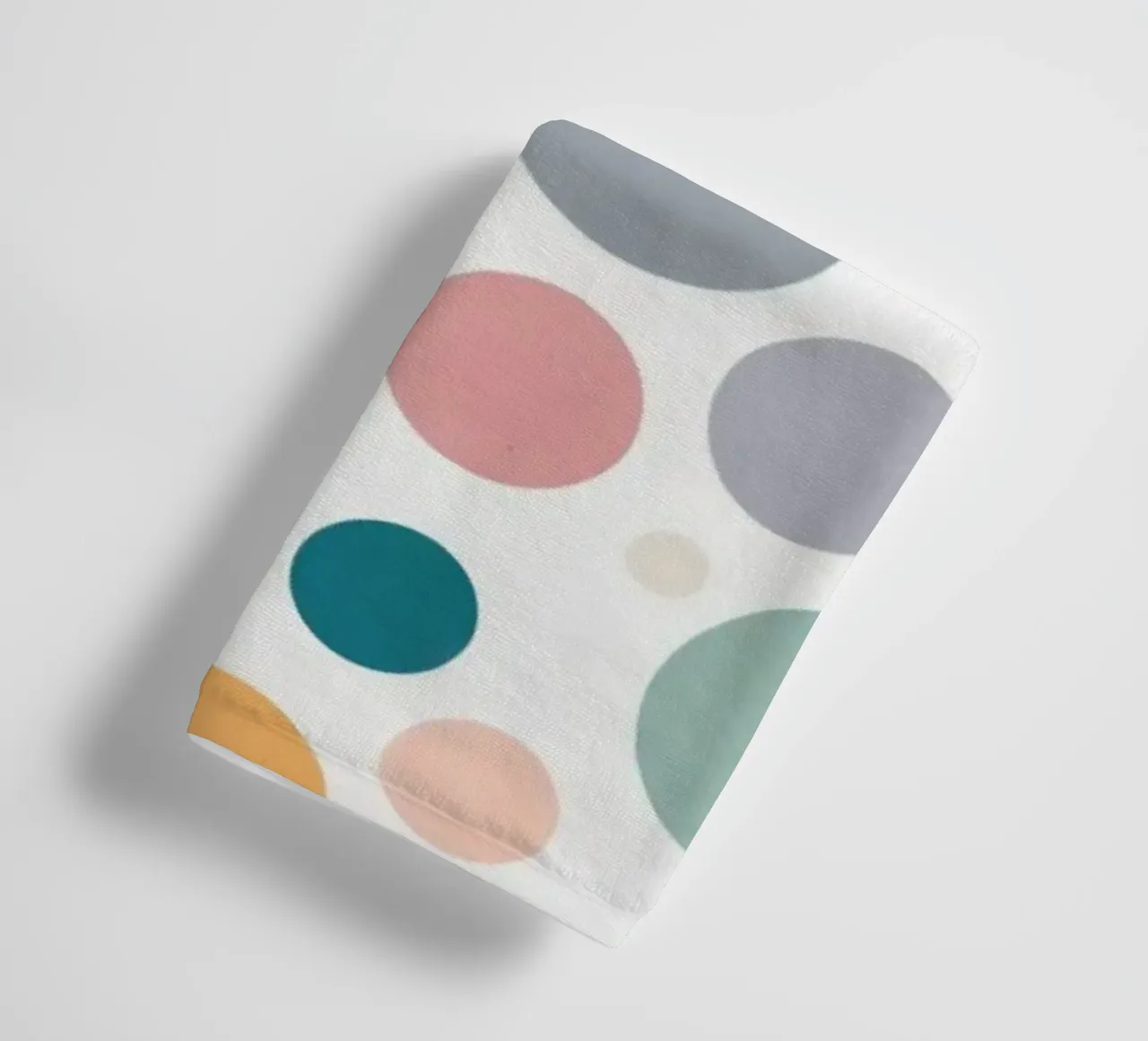circles create a lively wallpaper design featuring soft tone towel by DesignDoodle