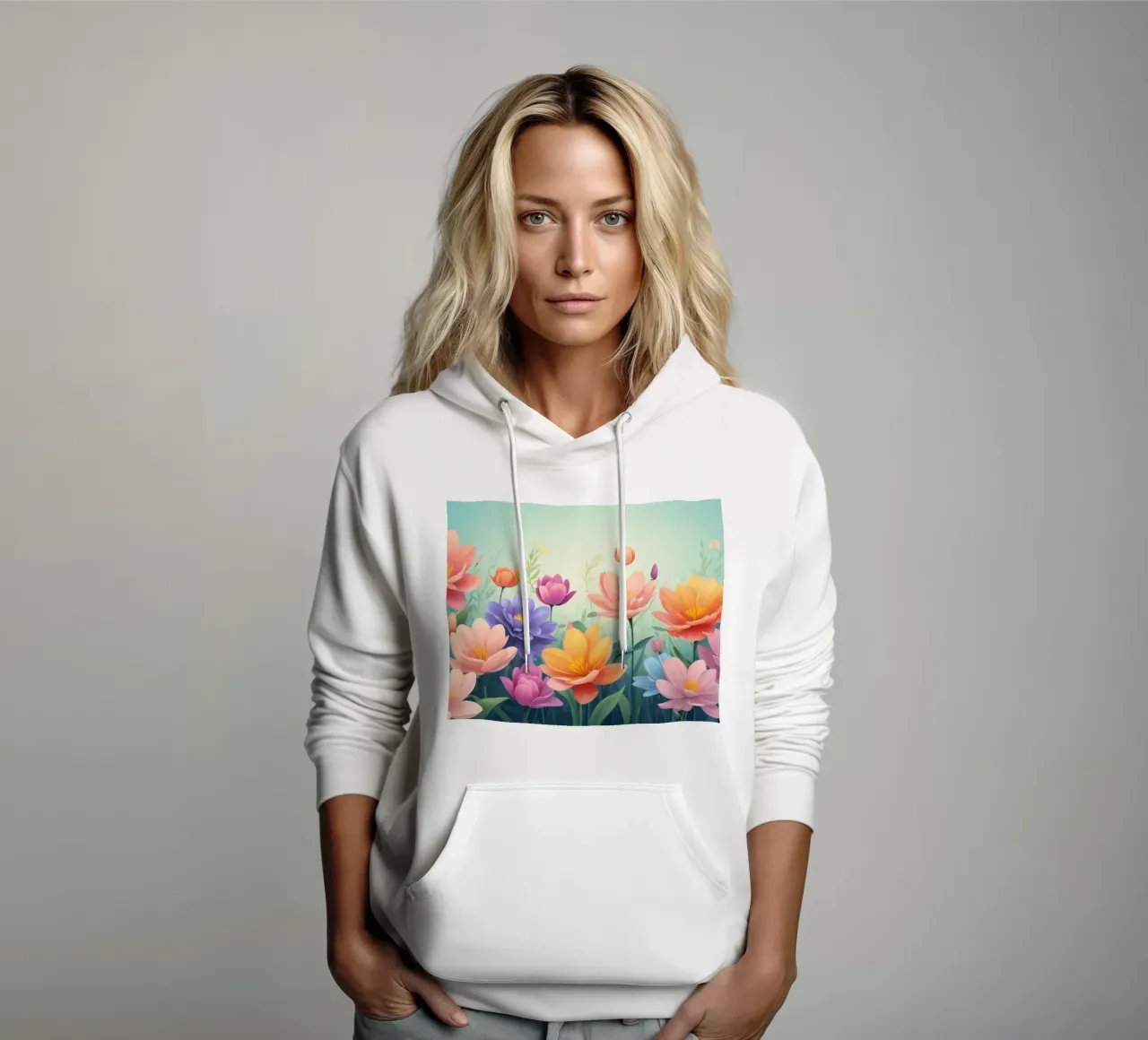 design floreale con una rilassante composizione di fiori felpa con cappuccio da DesignDoodle