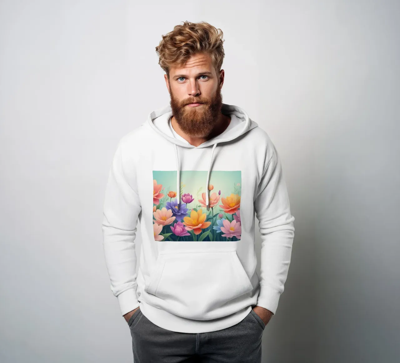 design floreale con una rilassante composizione di fiori felpa con cappuccio da DesignDoodle