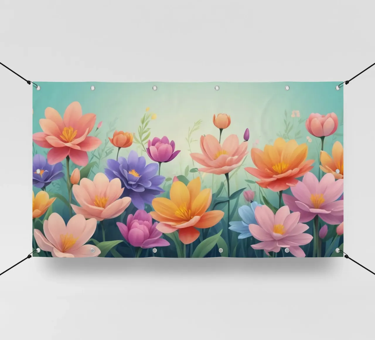 design floreale con una rilassante composizione di fiori telo in pvc da DesignDoodle