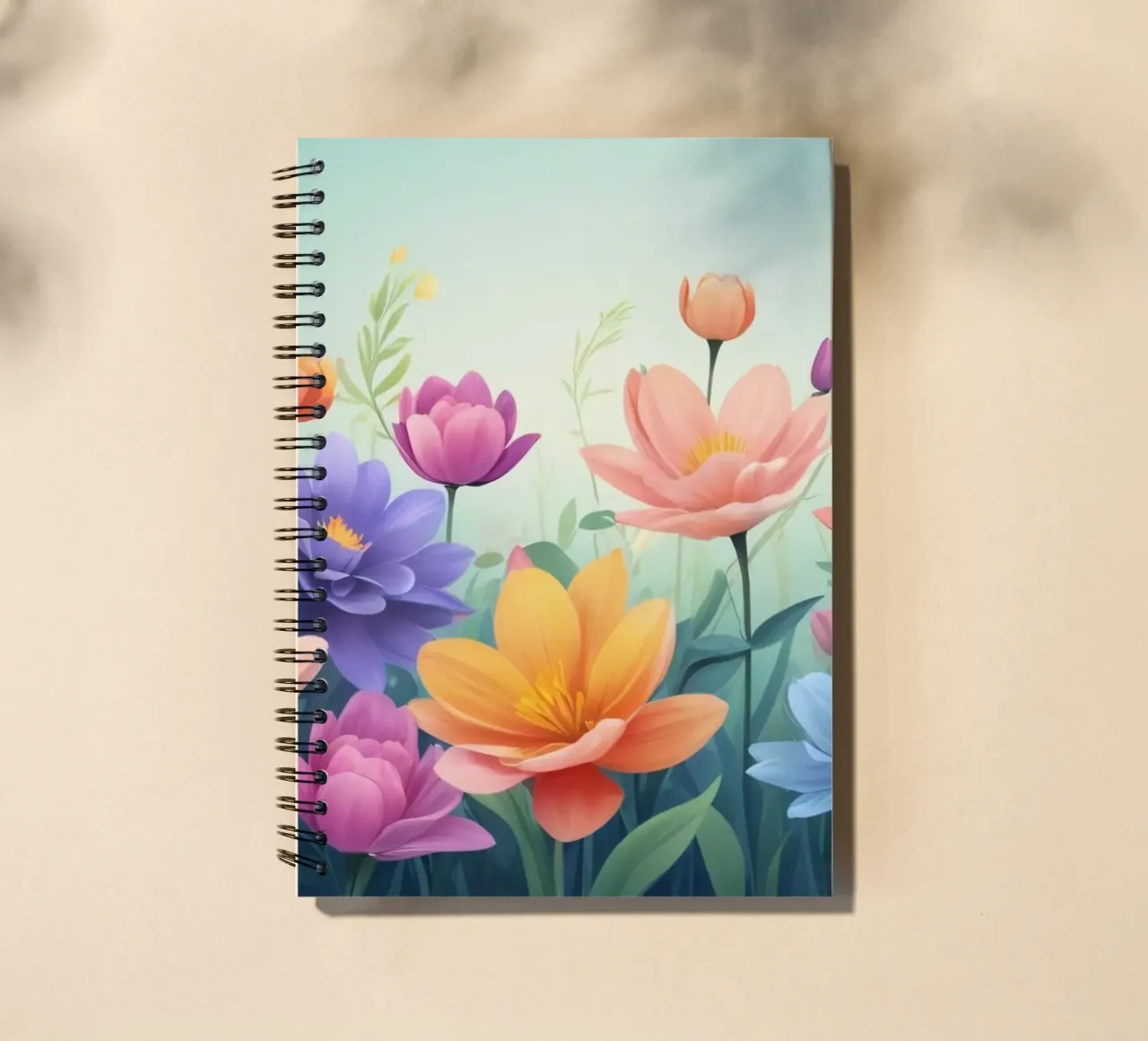 design floreale con una rilassante composizione di fiori diario ad anelli da DesignDoodle