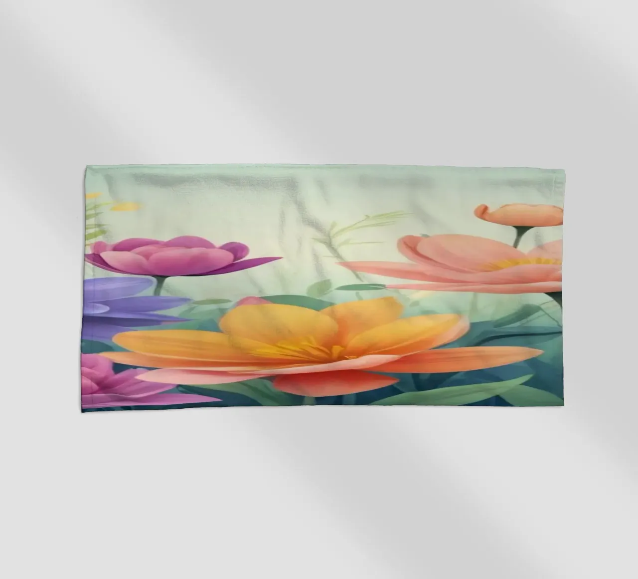 design floreale con una rilassante composizione di fiori telo mare da DesignDoodle